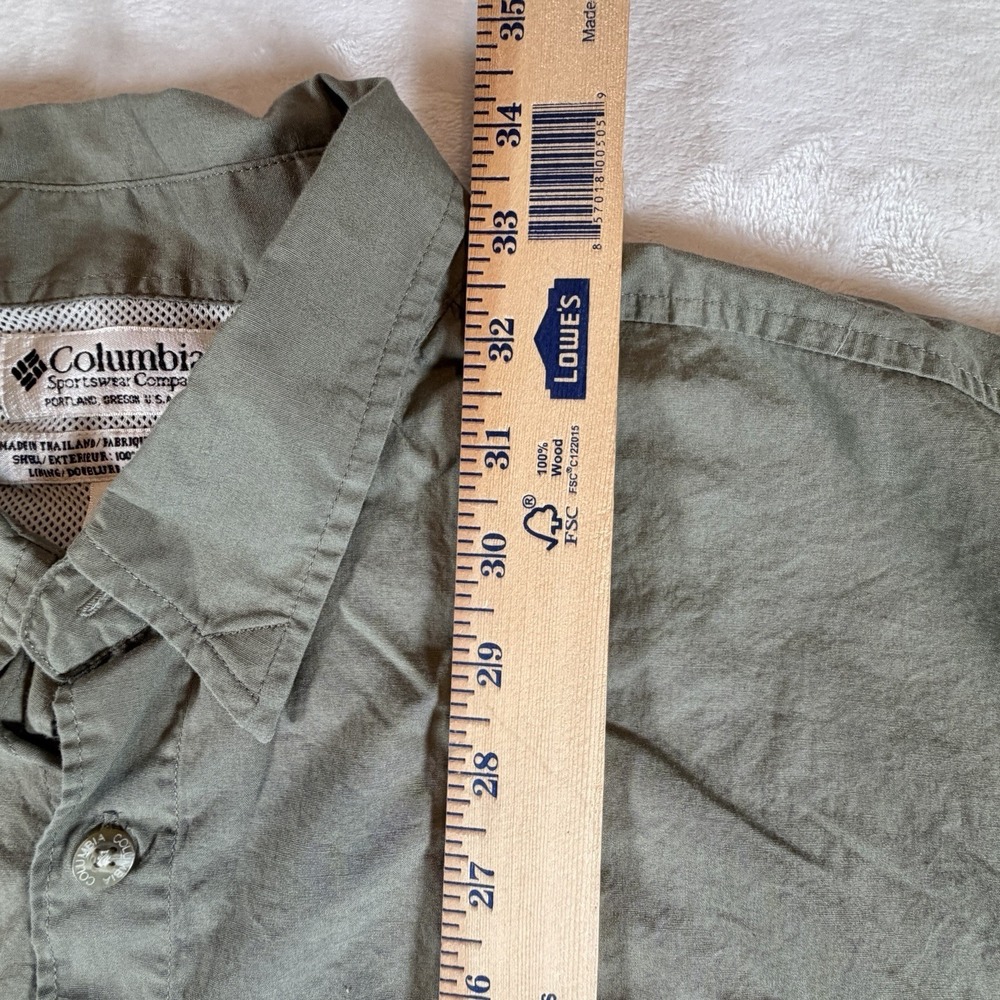 Columbia PFG Tamiami Fishing Shirt Mens Sz 2XL Green Short Sleeve UPF40 - Picture 8 of 10